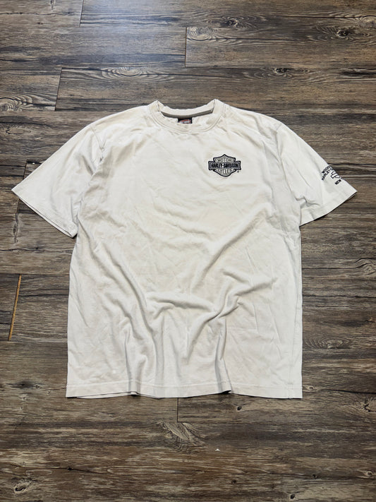 HARLEY DAVIDSON DISTRESSED BOXY EMBROIDERED T-SHIRT (L)