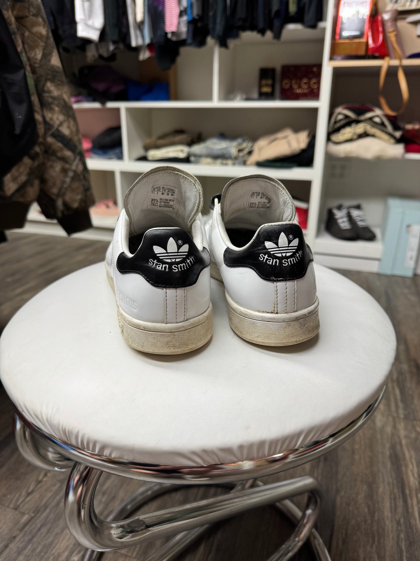 RAF SIMONS X STAN SMITHS VELCROW LEATHER LOW TOPS (7.5)