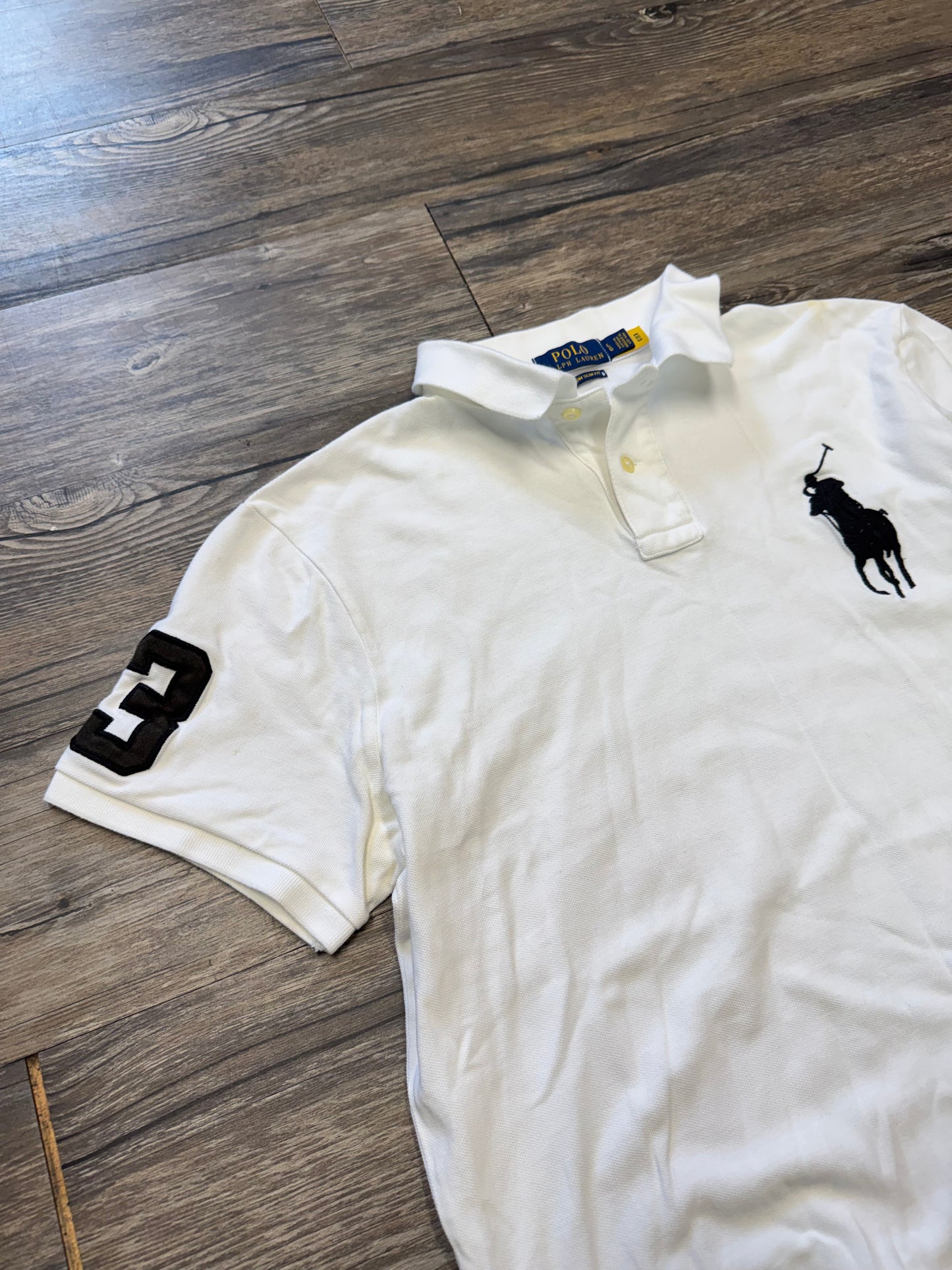POLO RALPH LAUREN BIG PONY SLIMFIT WHITE T-SHIRT (XL) L