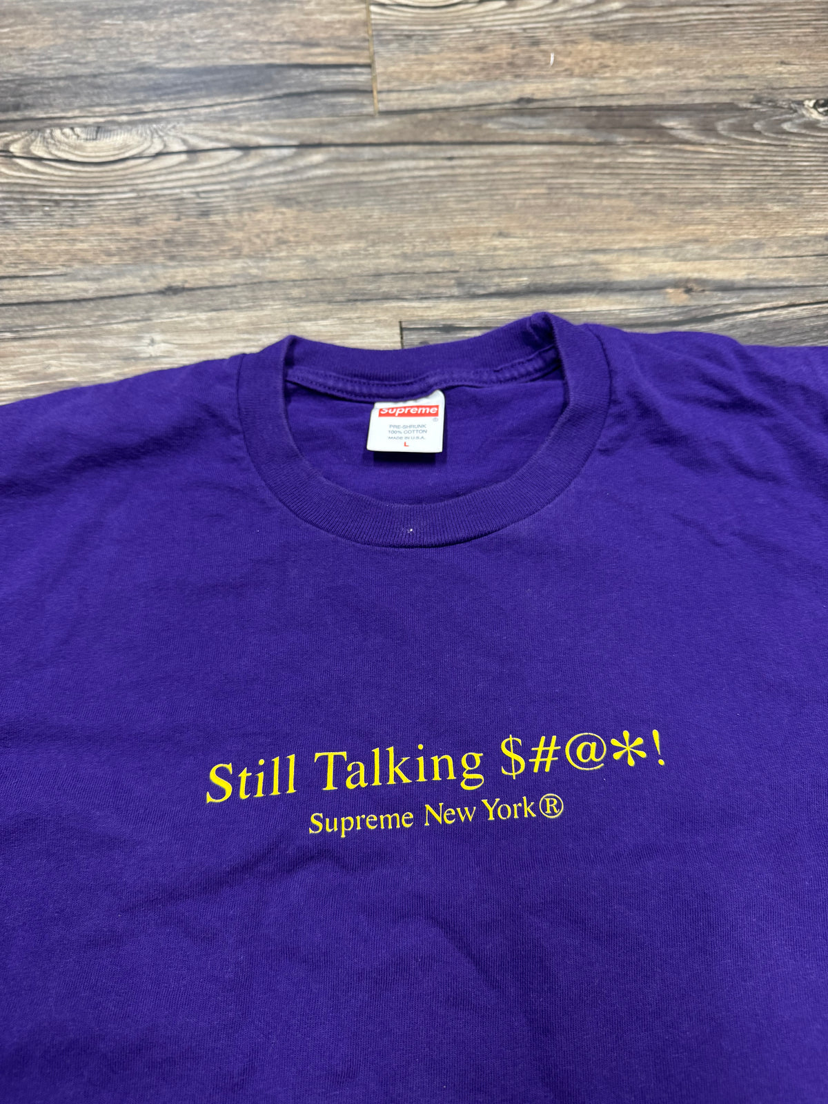 SUPREME "STILL TALKING S#@*!" GRAPHIC T-SHIRT (L)