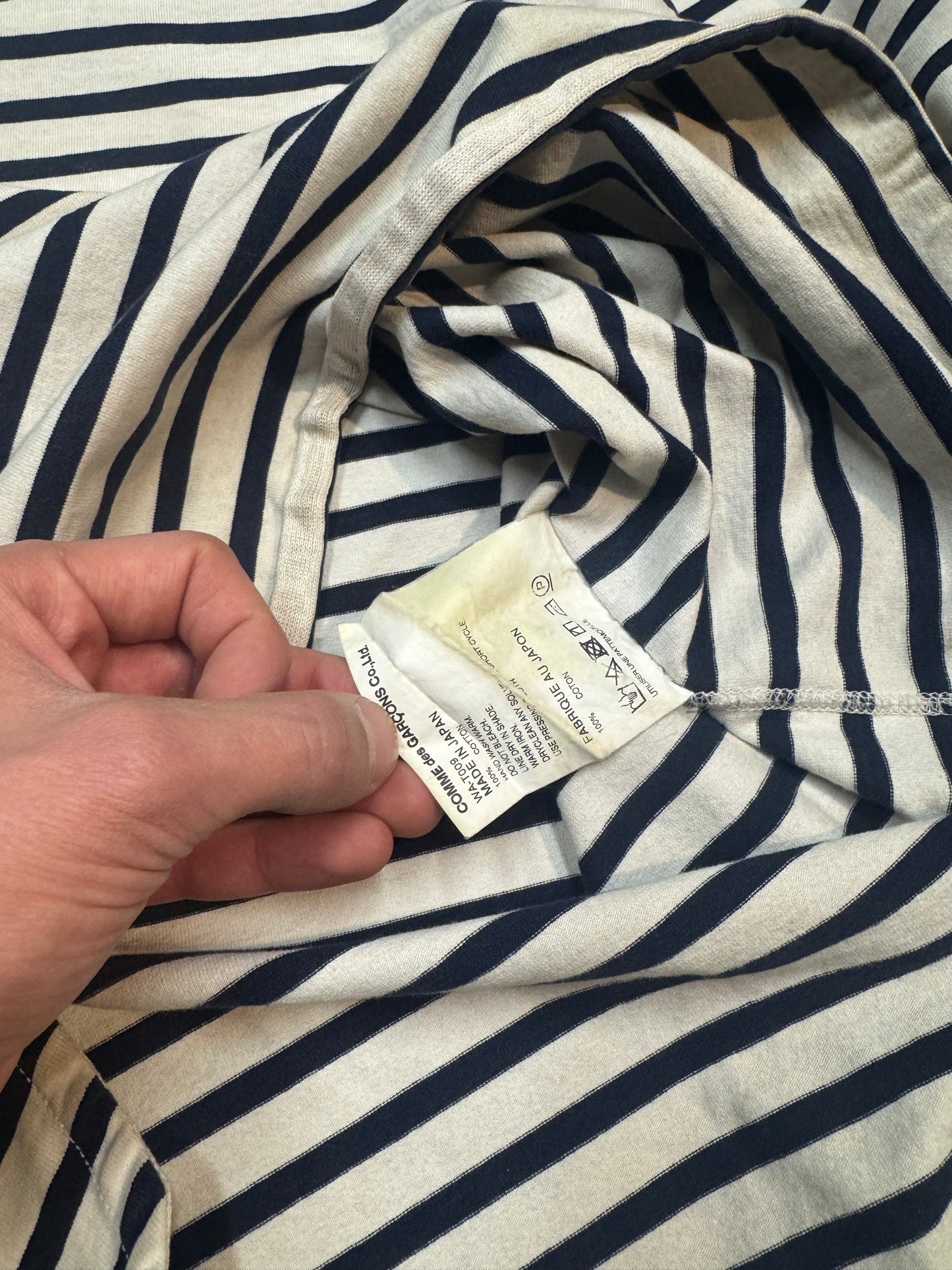 JUNYA WATANABE STRIPPED LONG SLEEVE T-SHIRT (MEDIUM)