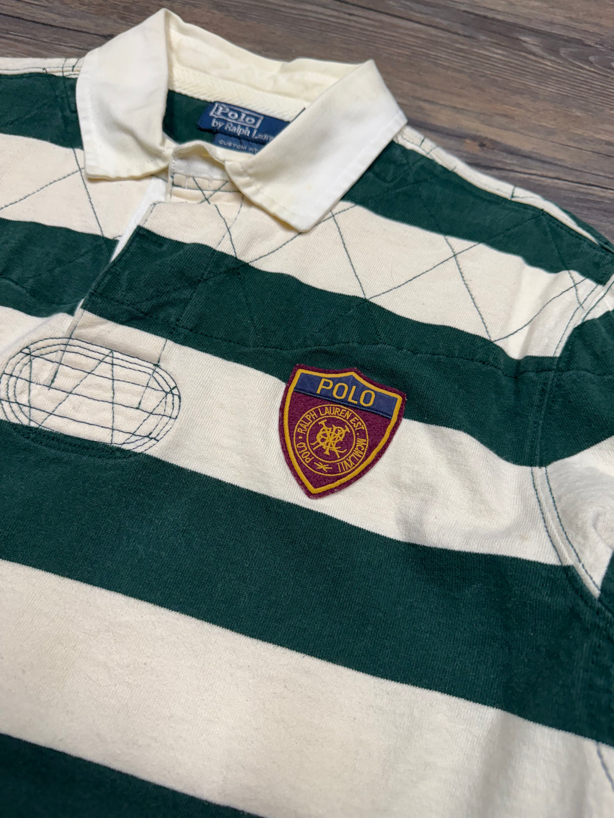 POLO RALPH LAUREN STRIPED RUGBY SHIRT (XL)