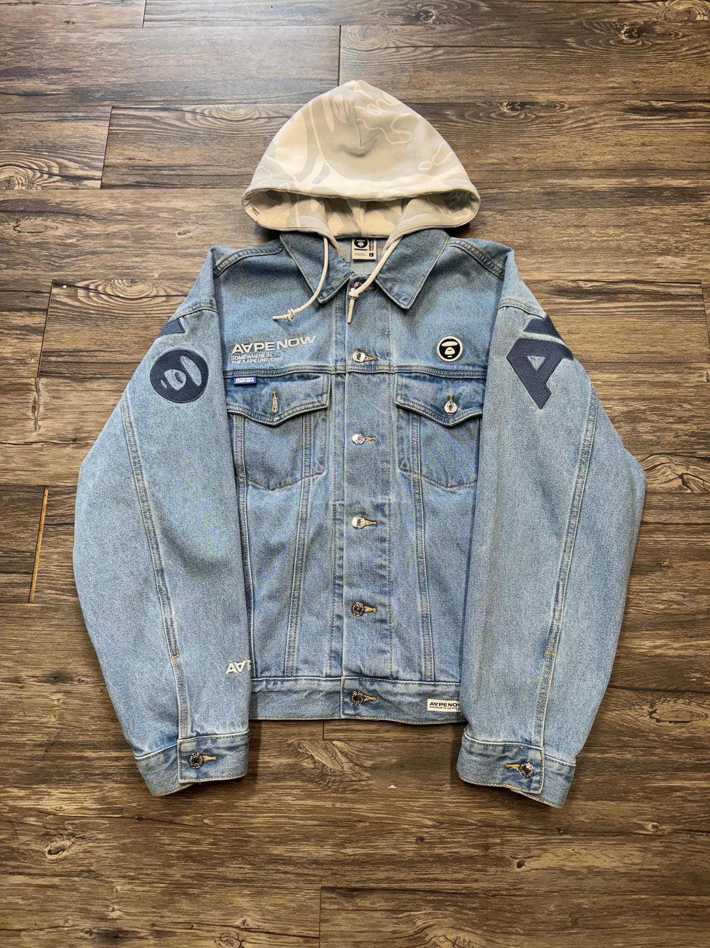 AAPE DENIM HOODED JACKET (L)