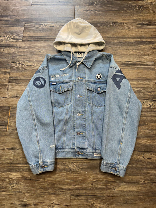 AAPE DENIM HOODED JACKET (L)
