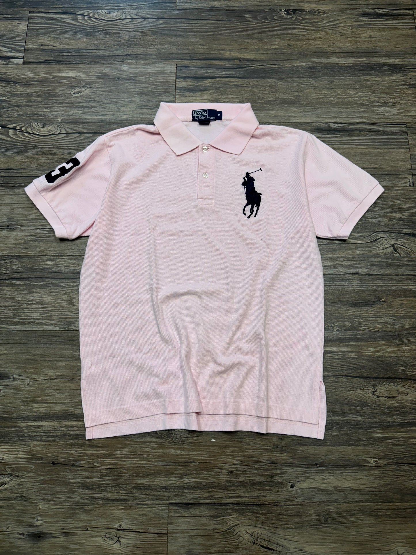 RALPH LAUREN BABY PINK BIG PONY POLO (M)