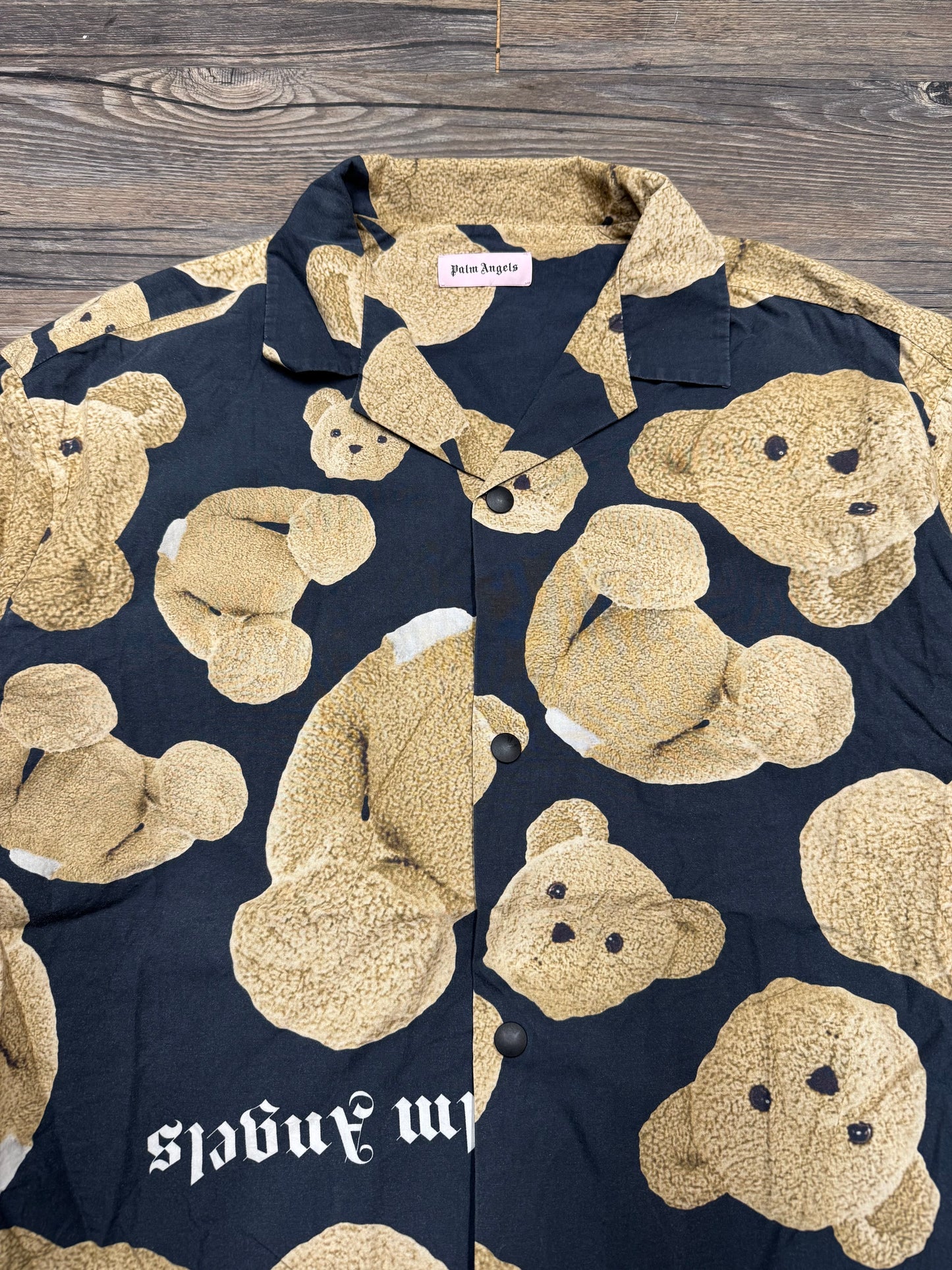 PALM ANGELS BEAR BUTTON UP T-SHIRT (M)