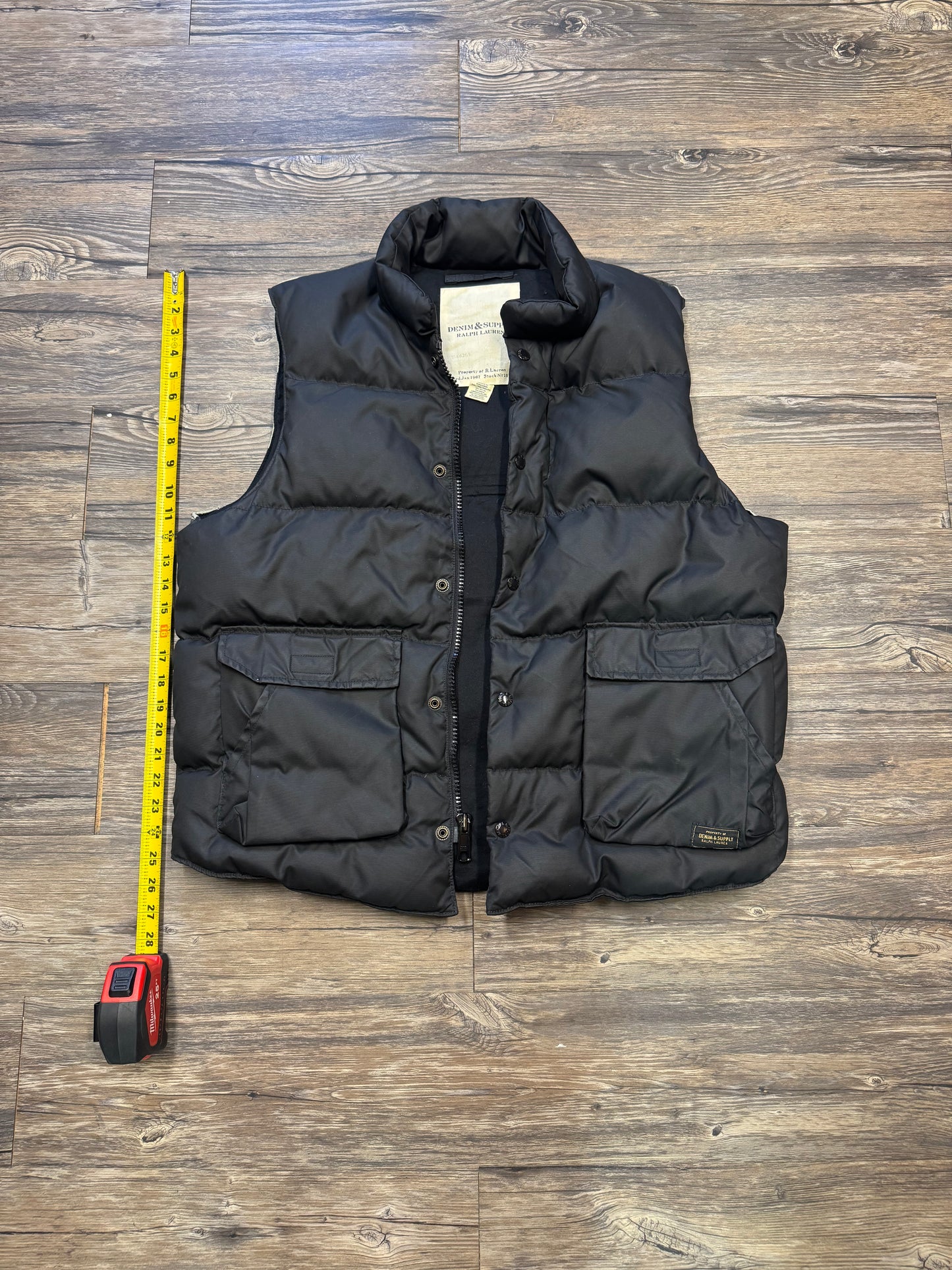 DENIM & SUPPLY RALPH LAUREN FLAG PUFFER VEST (L)
