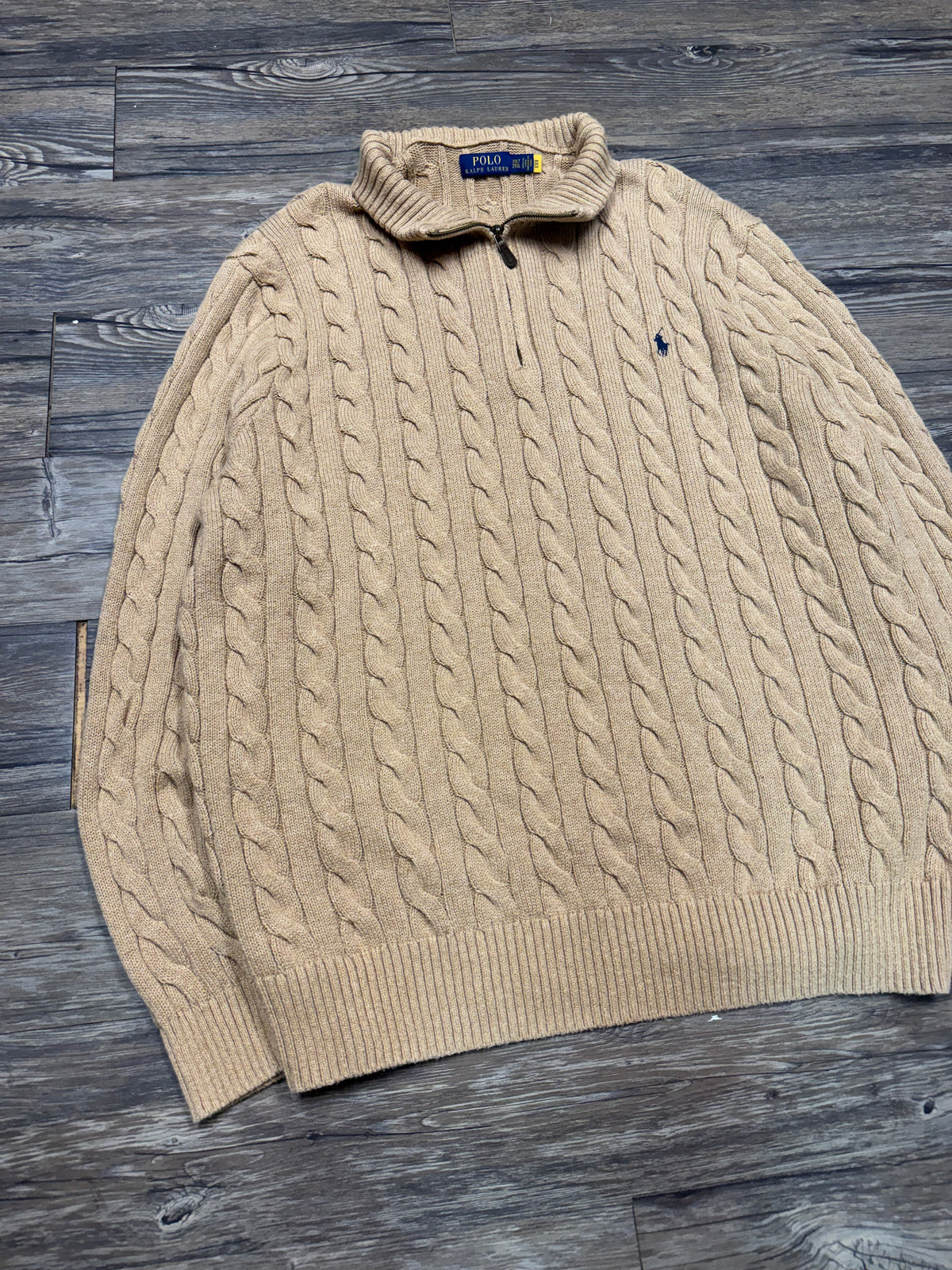POLO RALPH LAUREN CABLE KNIT QUARTER-ZIP (XXL)
