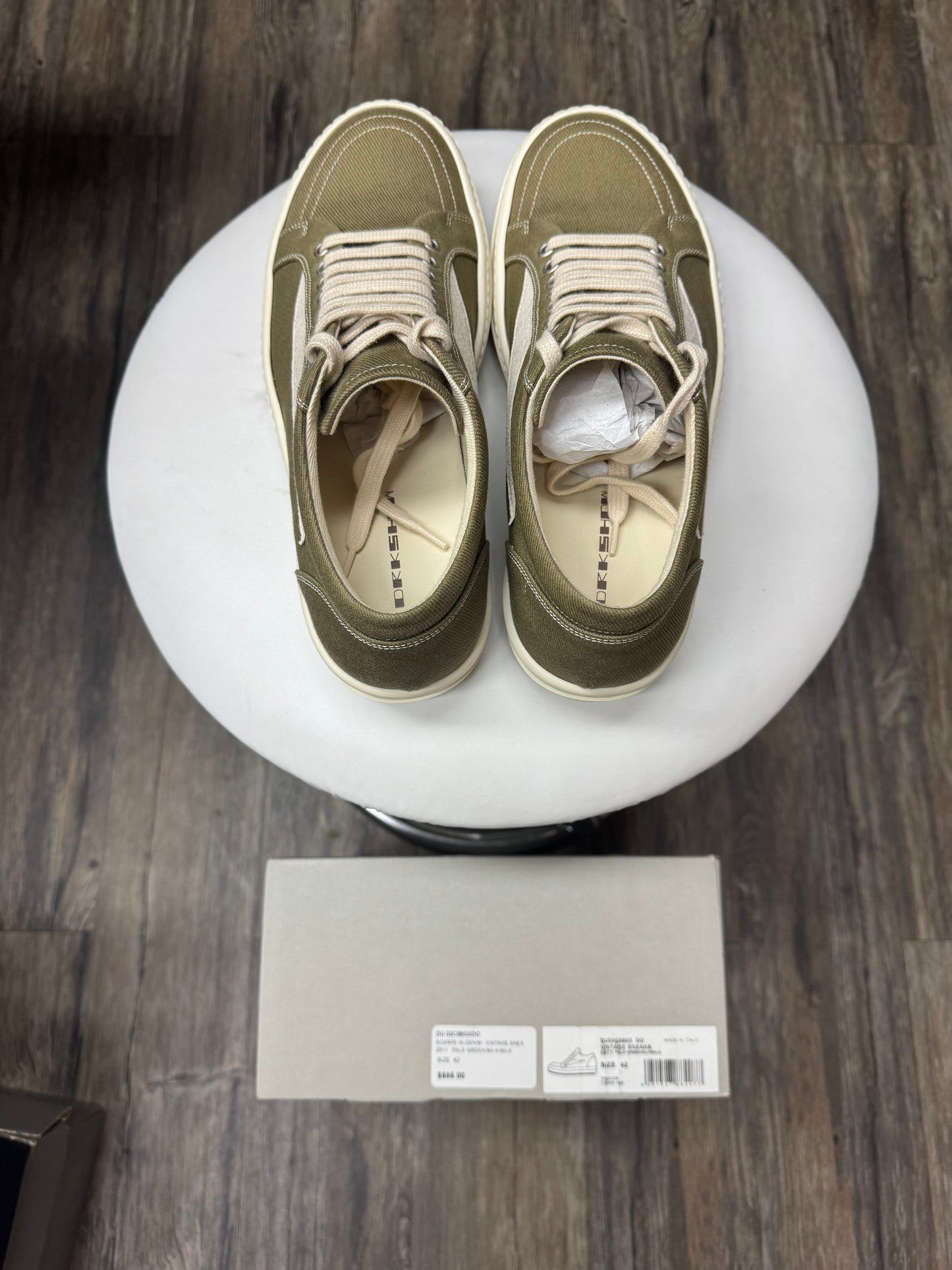 RICK OWENS DRKSHDW VINTAGE SAGE LOW SNEAKERS (42)