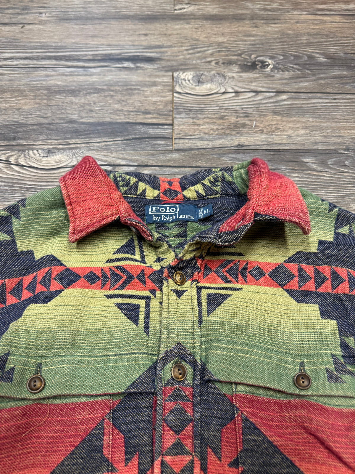 POLO RALPH LAUREN SOUTHWESTERN AZTEC BUTTON UP (XL)