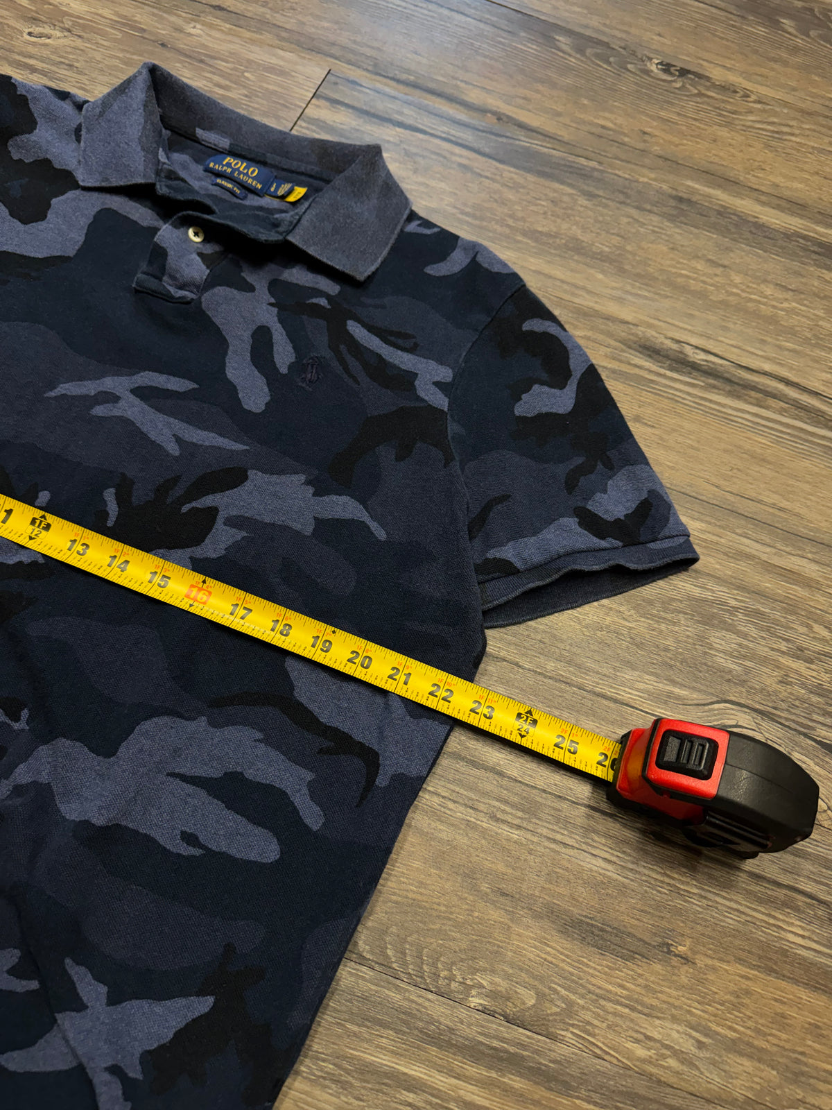 POLO RALPH LAUREN DARK BLUE CAMOFLAUGE POLO (L)