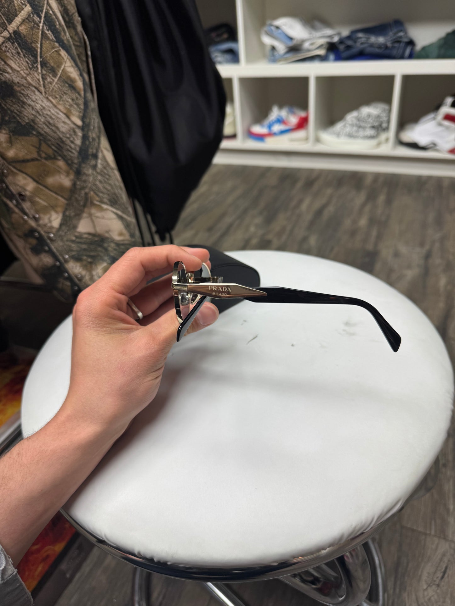PRADA PR 65ZS GOLD OVAL SUNGLASSES (OS)