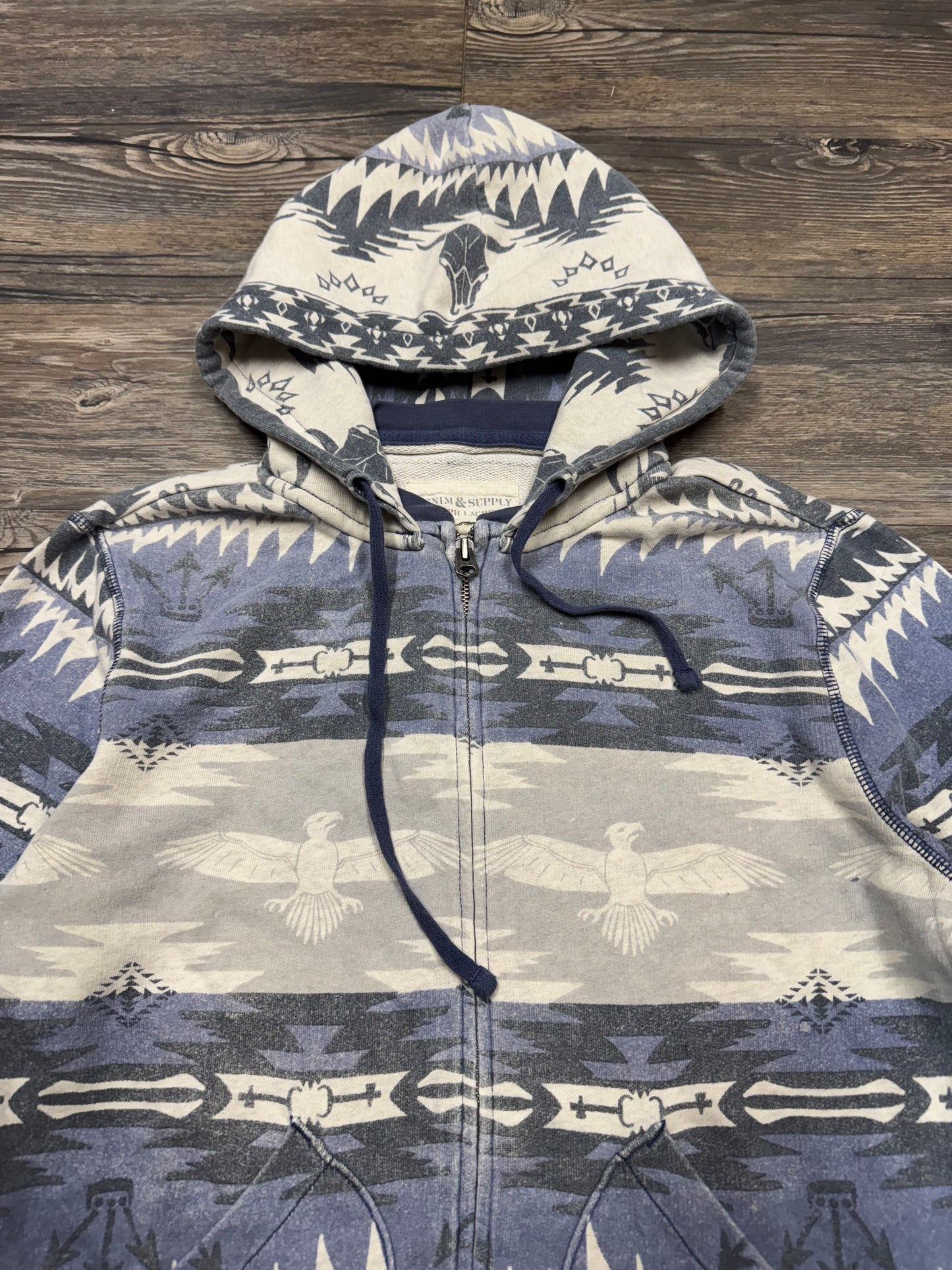 DENIM & SUPPLY RALPH LAUREN WESTERN ZIP-UP HOODIE (M)
