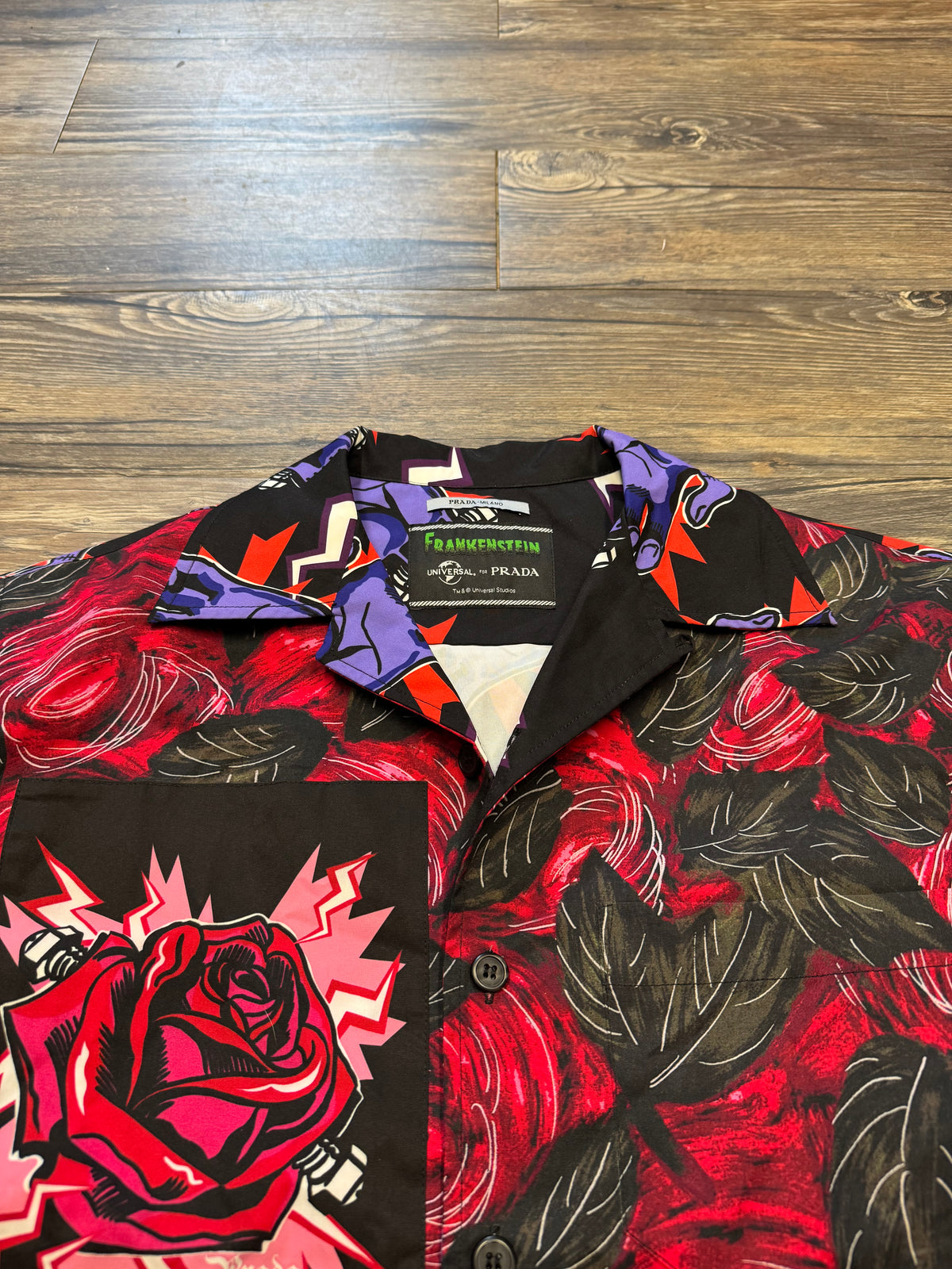FRANKENSTEIN X PRADA HAWAIIAN STYLE BUTTON UP (M)