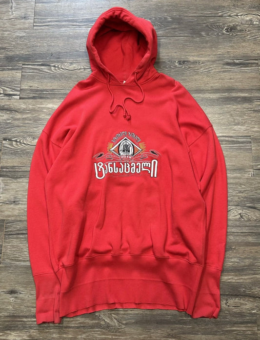 VETEMENTS EMBROIDERED OVERSIZED HOODIE (XL)