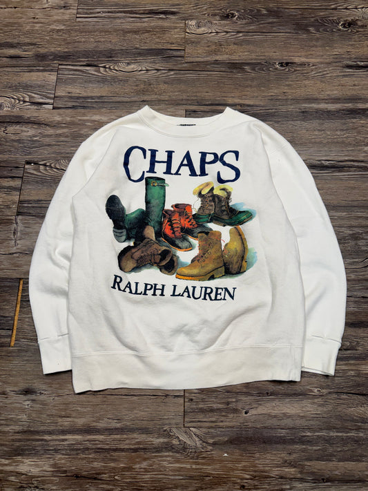 POLO RALPH LAUREN CHAPS BOOTS CREWNECK (L)