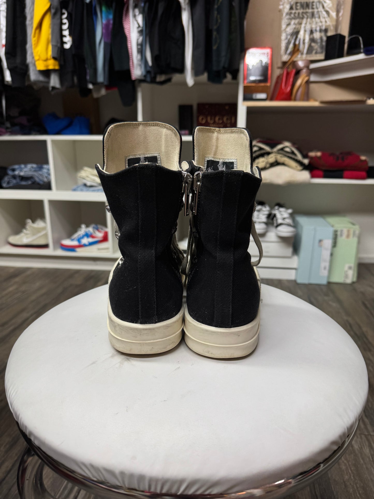 RICK OWENS DRKSHDW HEXA RAMONE HI-TOP SNEAKERS (39)