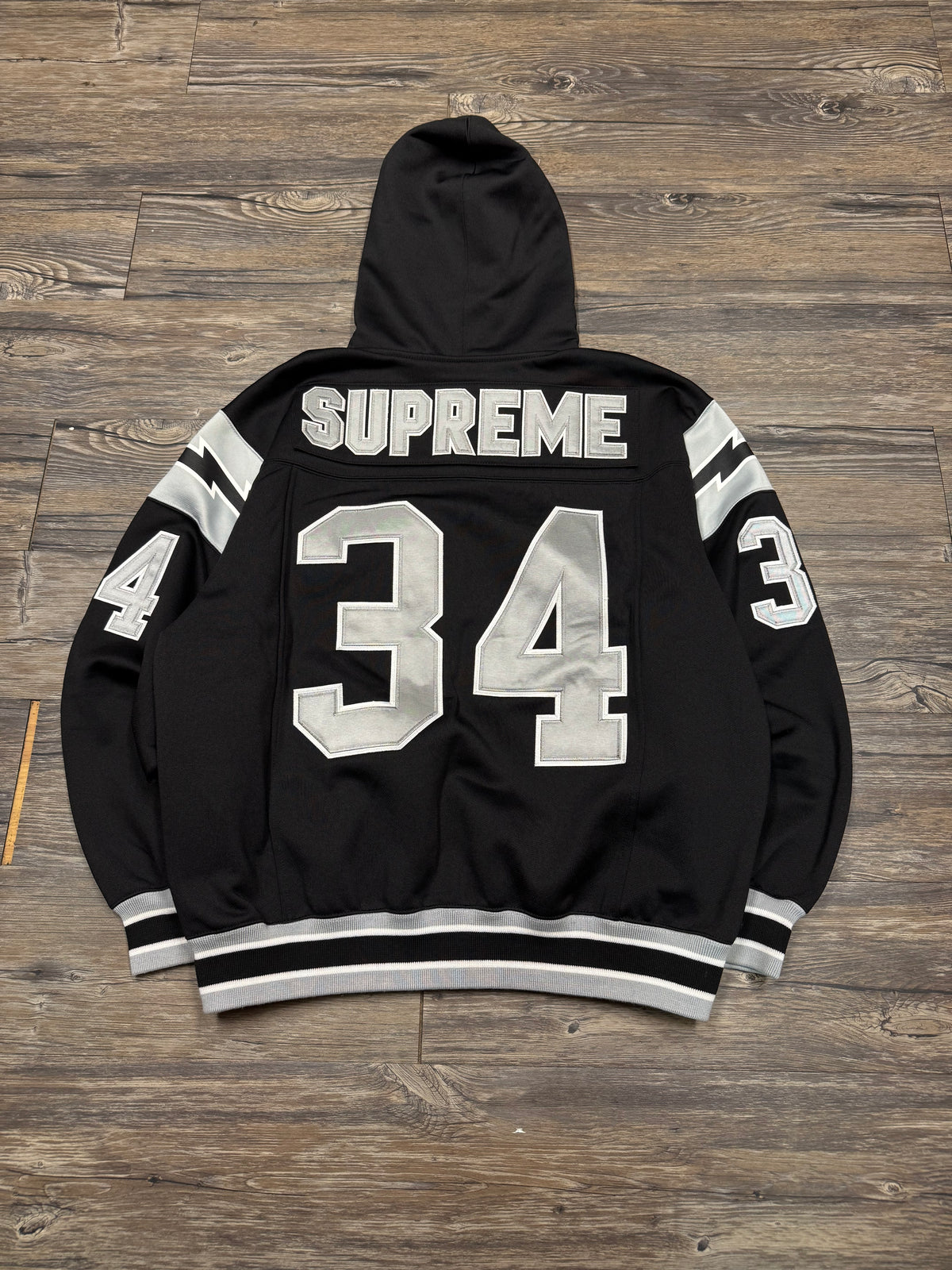SUPREME SS24 FOOTBALL ZIP-UP HOODED SWEATSHIRT (S)