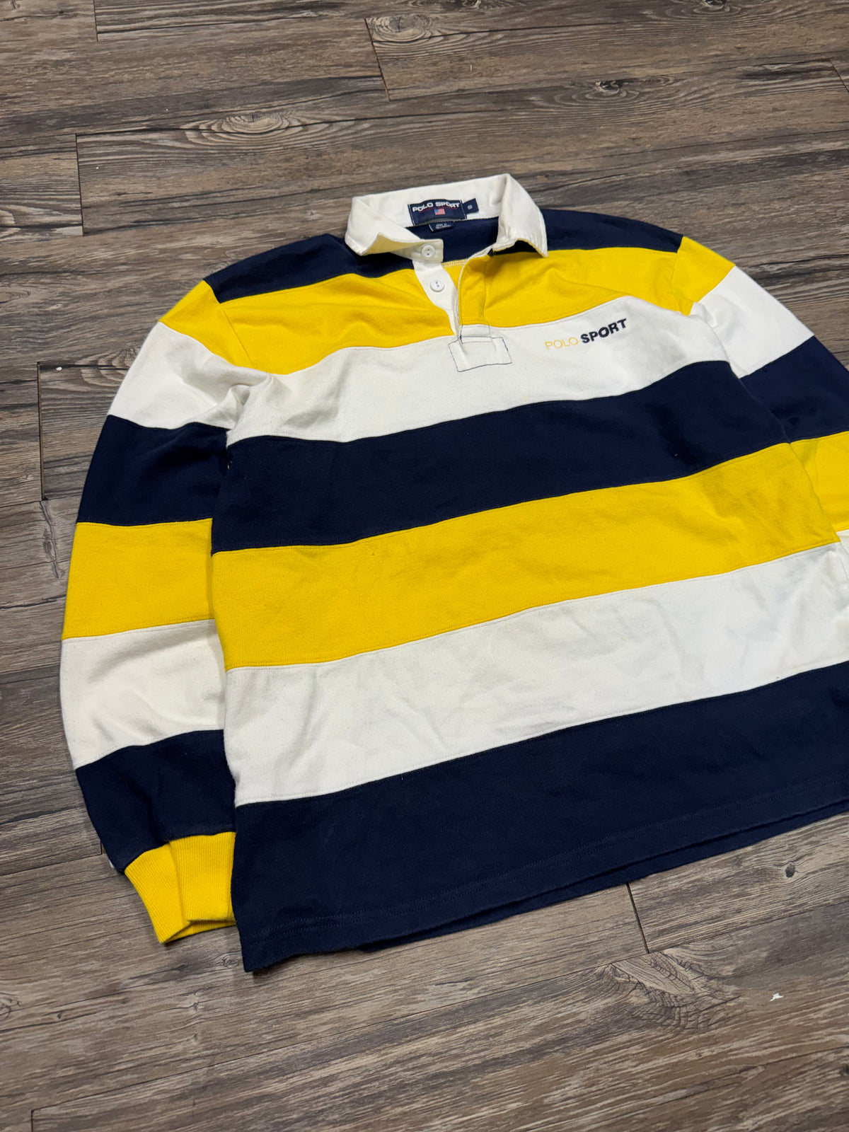 POLO RALPH LAUREN SPORT 90’s STRIPED RUGBY SHIRT (S)