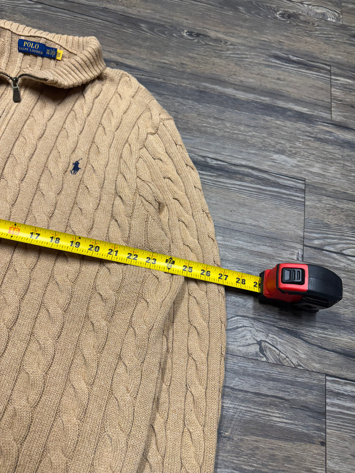 POLO RALPH LAUREN CABLE KNIT QUARTER-ZIP (XXL)