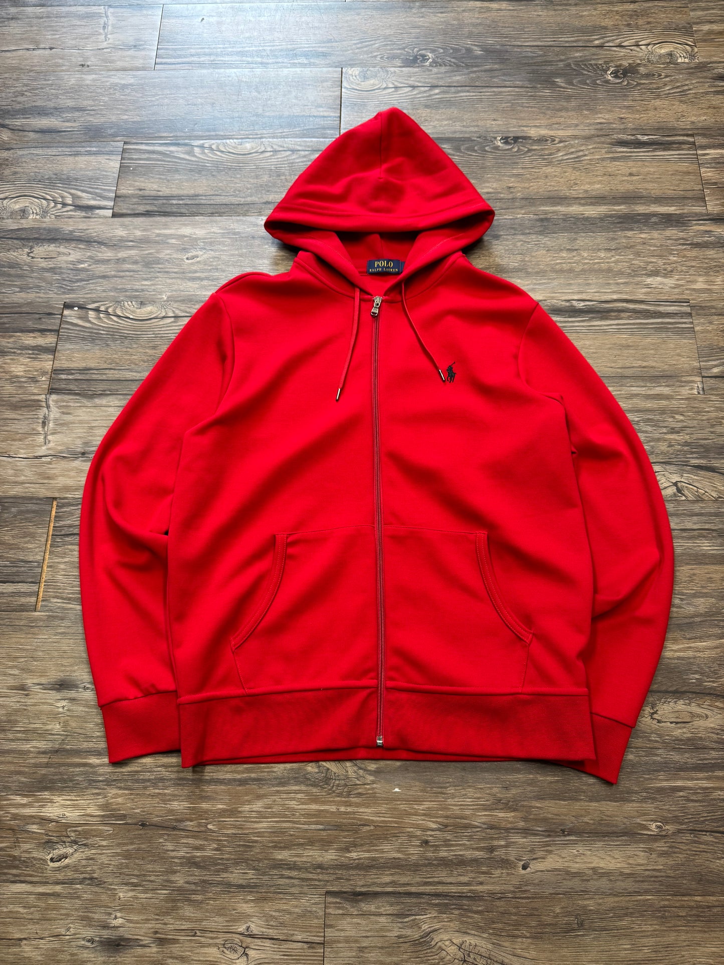 POLO RALPH LAUREN RED ZIP UP SWEATSHIRT (L)