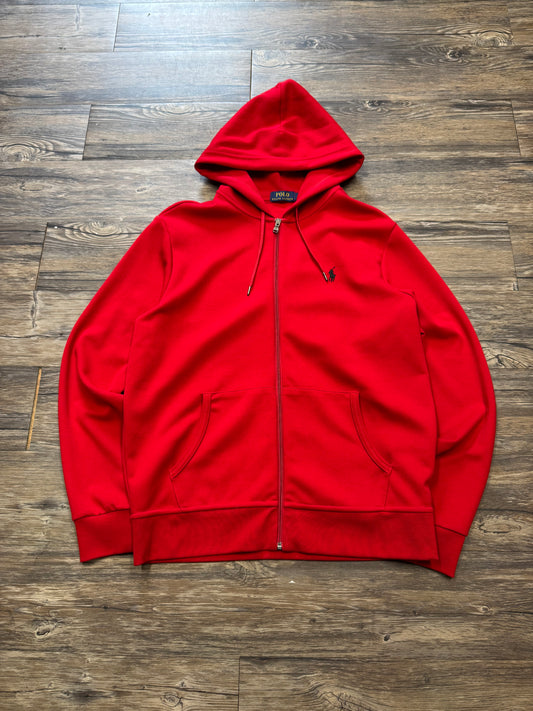POLO RALPH LAUREN RED ZIP UP SWEATSHIRT (L)