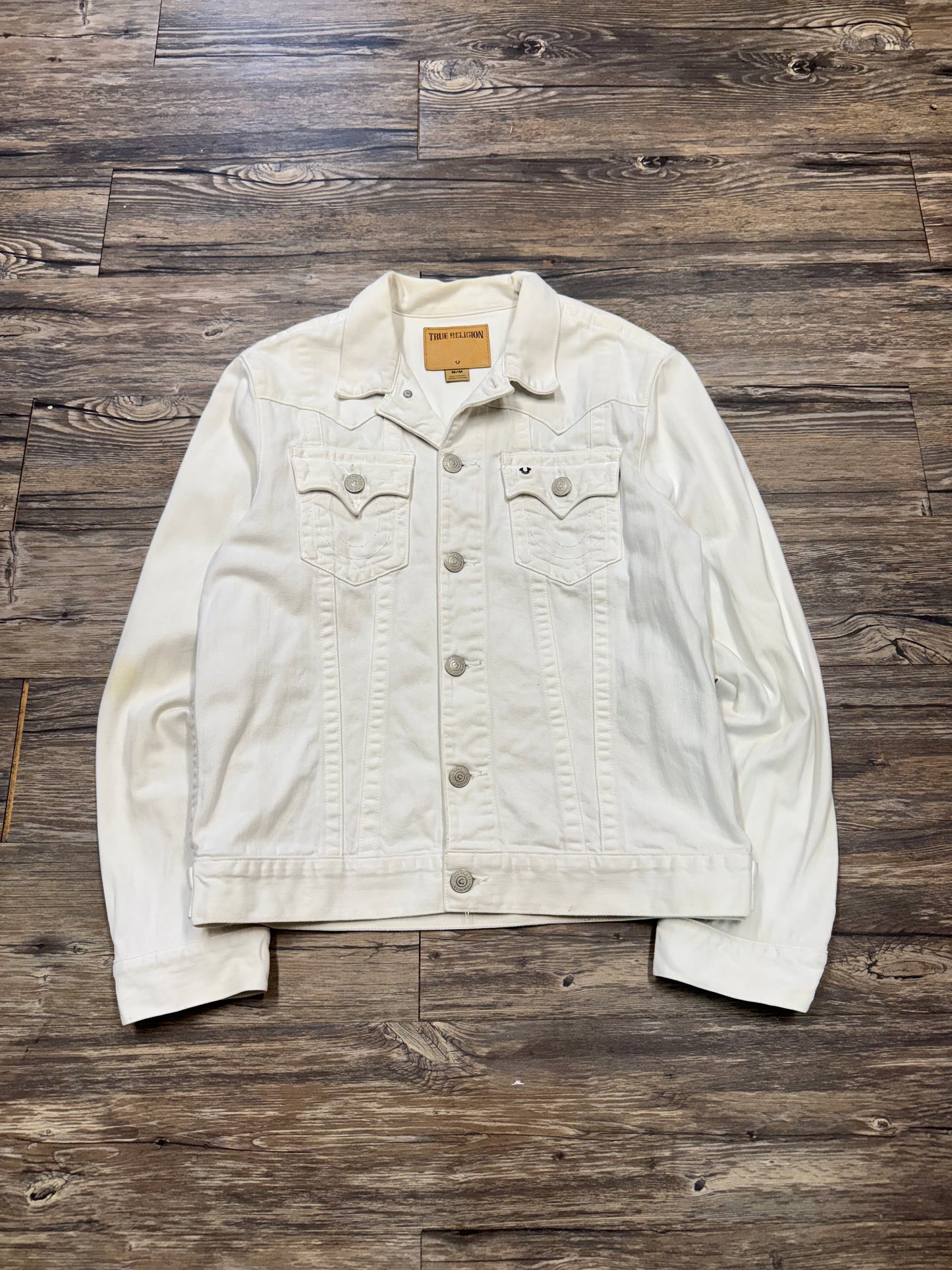 TRUE RELIGION WHITE DENIM JACKET (M)