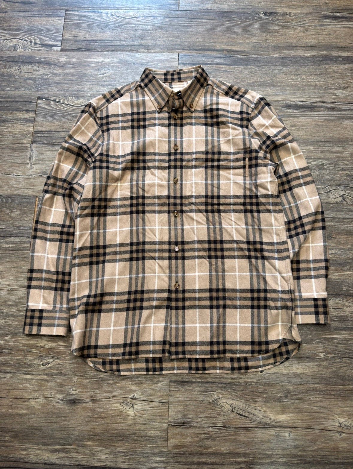BURBERRY PLAID FLANNEL SHIRT (L)