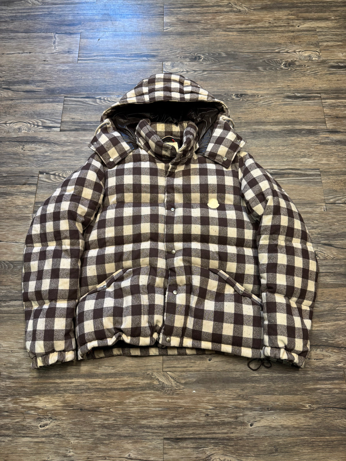 MONCLER X VISVIM BOROSIRI PLAID PUFFER JACKET (M)