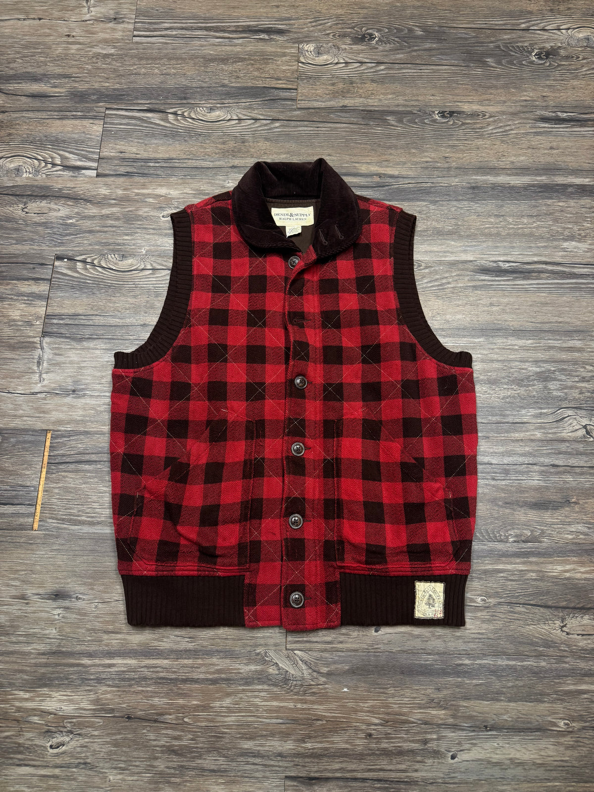POLO RALPH LAUREN DENIM & SUPPLY PLAID VEST (L)