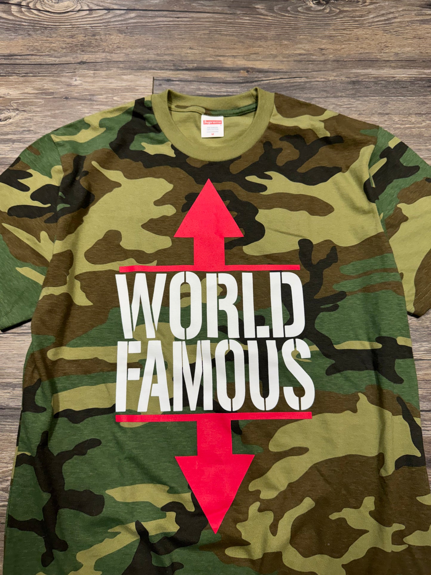 SUPREME WORLD FAMOUS CAMO TEE (M)