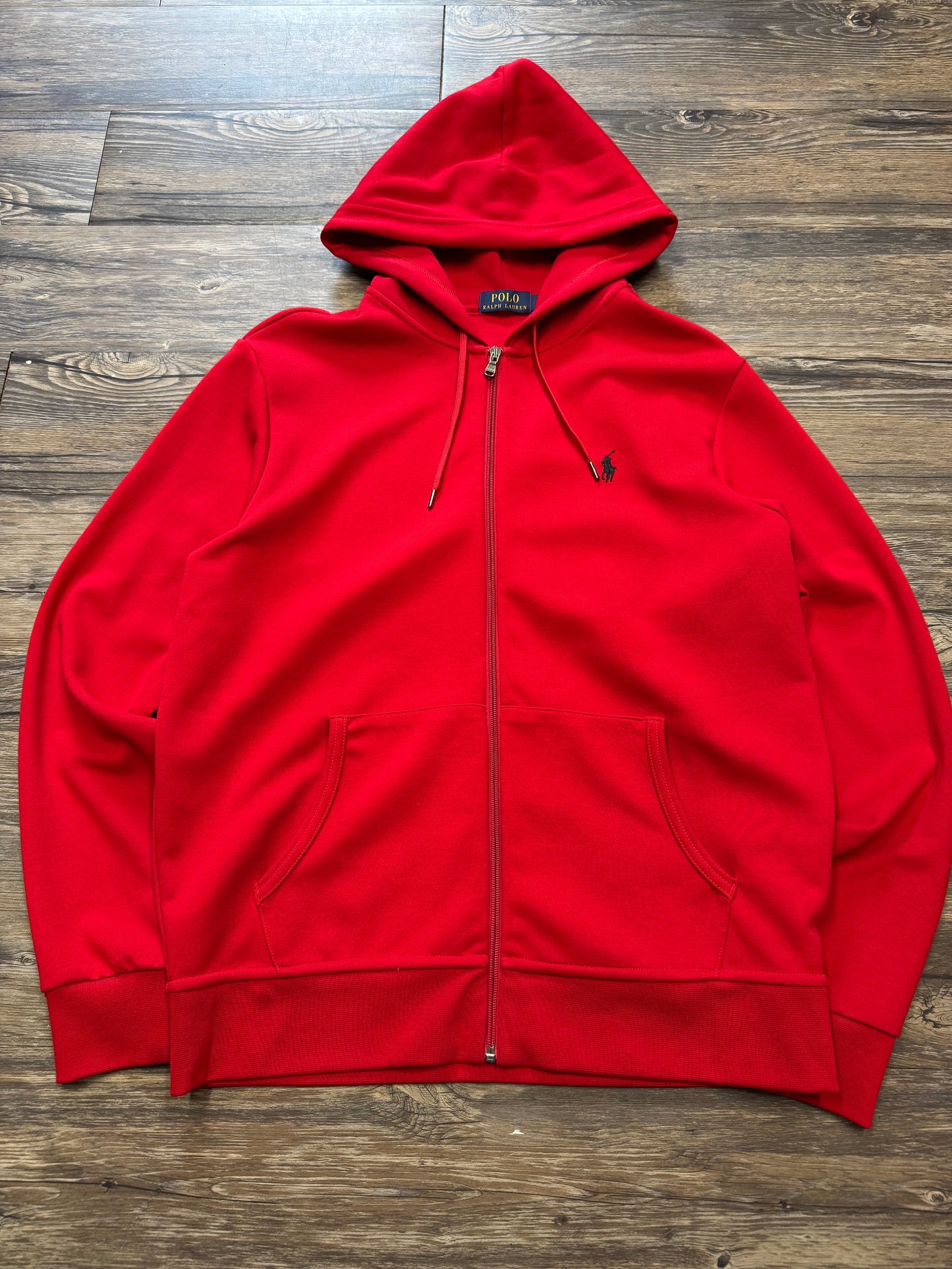POLO RALPH LAUREN RED ZIP UP SWEATSHIRT (L)