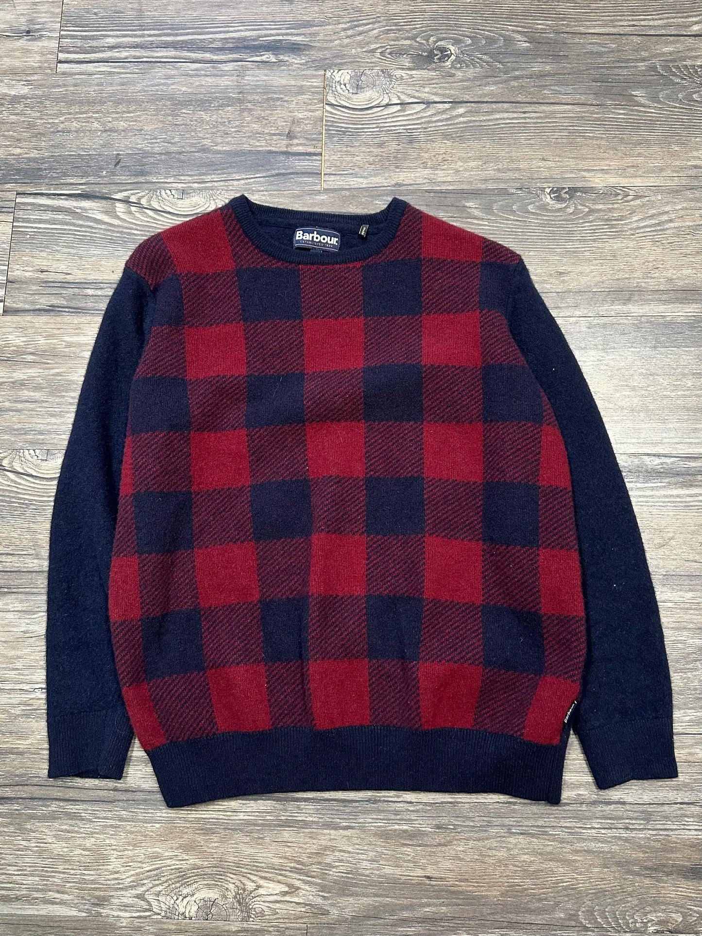 90’s BARBOUR CHECKERED SWEATER (MEDIUM)