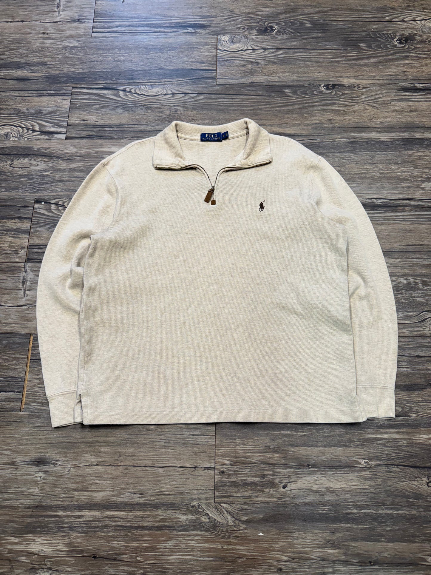POLO RALPH LAUREN BEIGE QUARTER-ZIP (M)