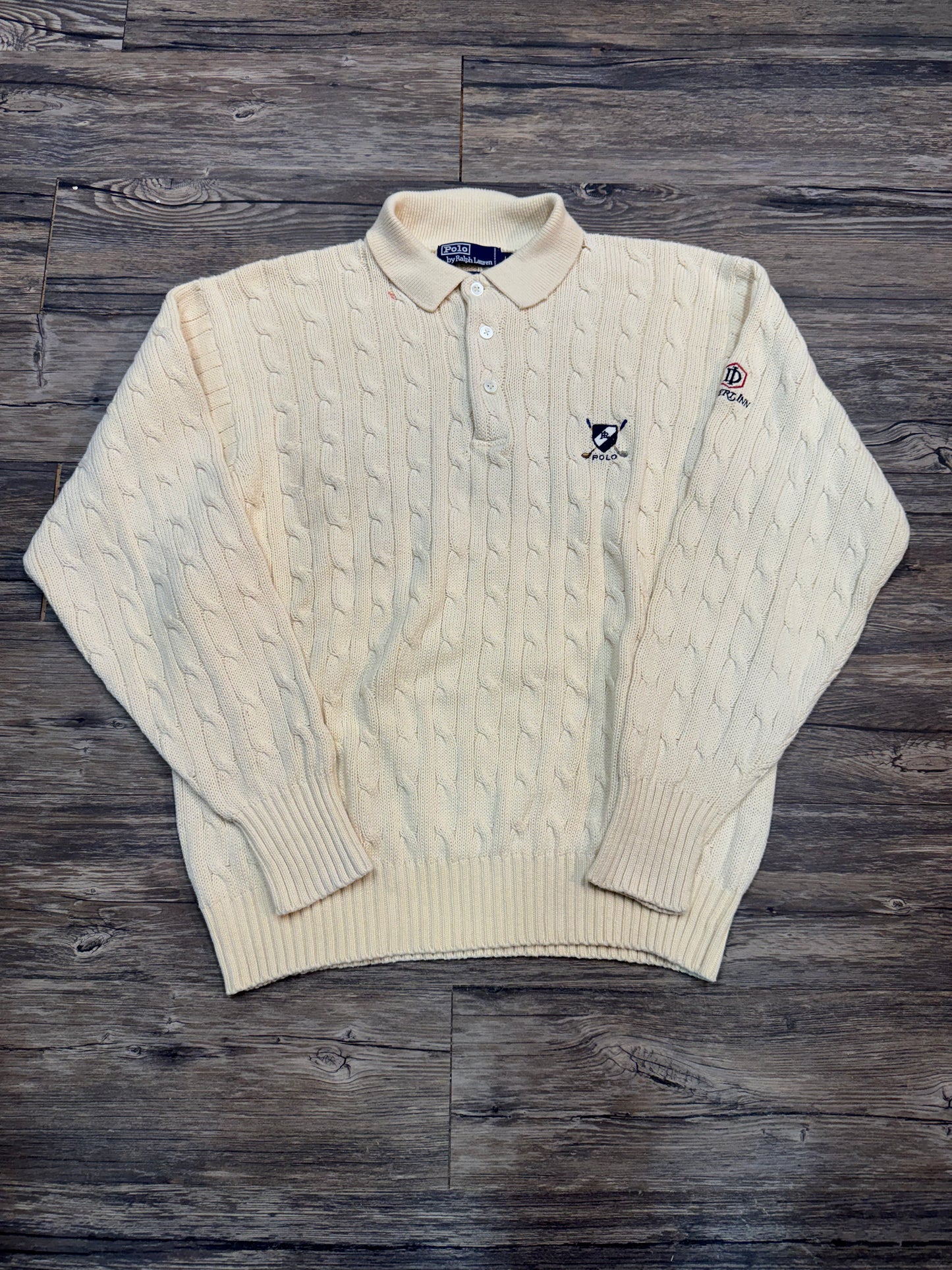 POLO RALPH LAUREN CABLE-KNIT POLO (L)