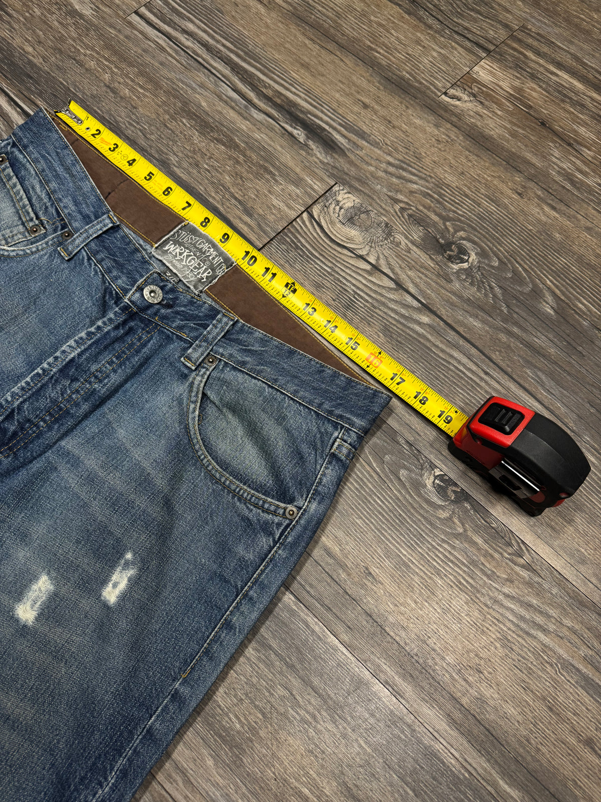 STUSSY WORKGEAR 90s DISTRESSED BIG OL’ WIDE LEG JEANS (33)