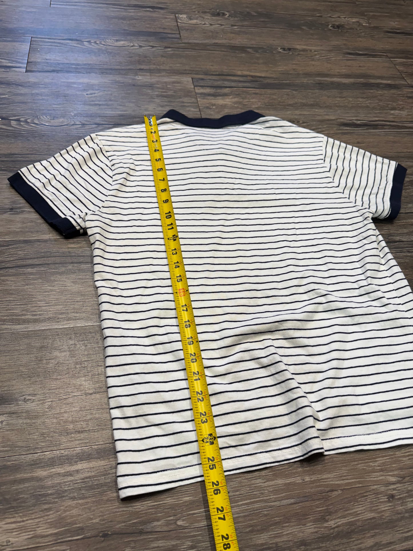 ADAM LEVINE STRIPED RIBBED POLO (M)