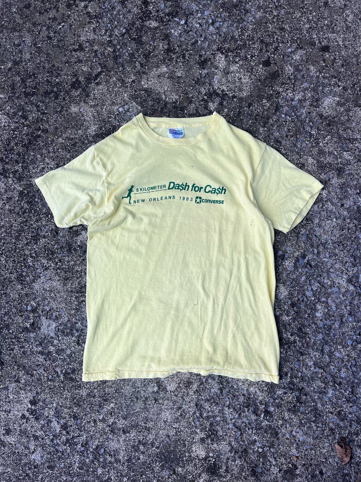 1983 DASH FOR CASH TEXT T-SHIRT (LARGE)