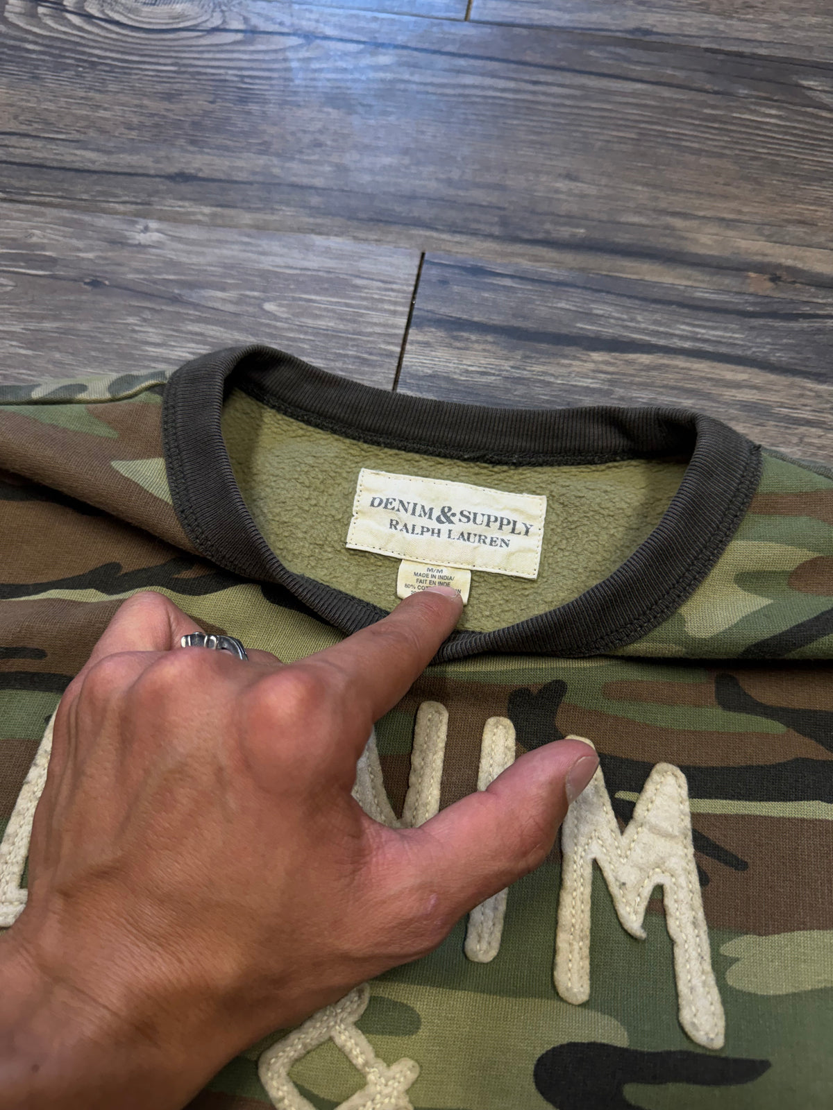 RALPH LAUREN DENIM & SUPPLY CAMO MIXED COLOR SWEATER (M)