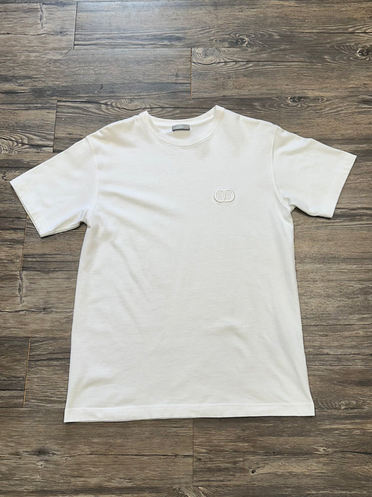DIOR EMBROIDERED CD LOGO T-SHIRT (MEDIUM)