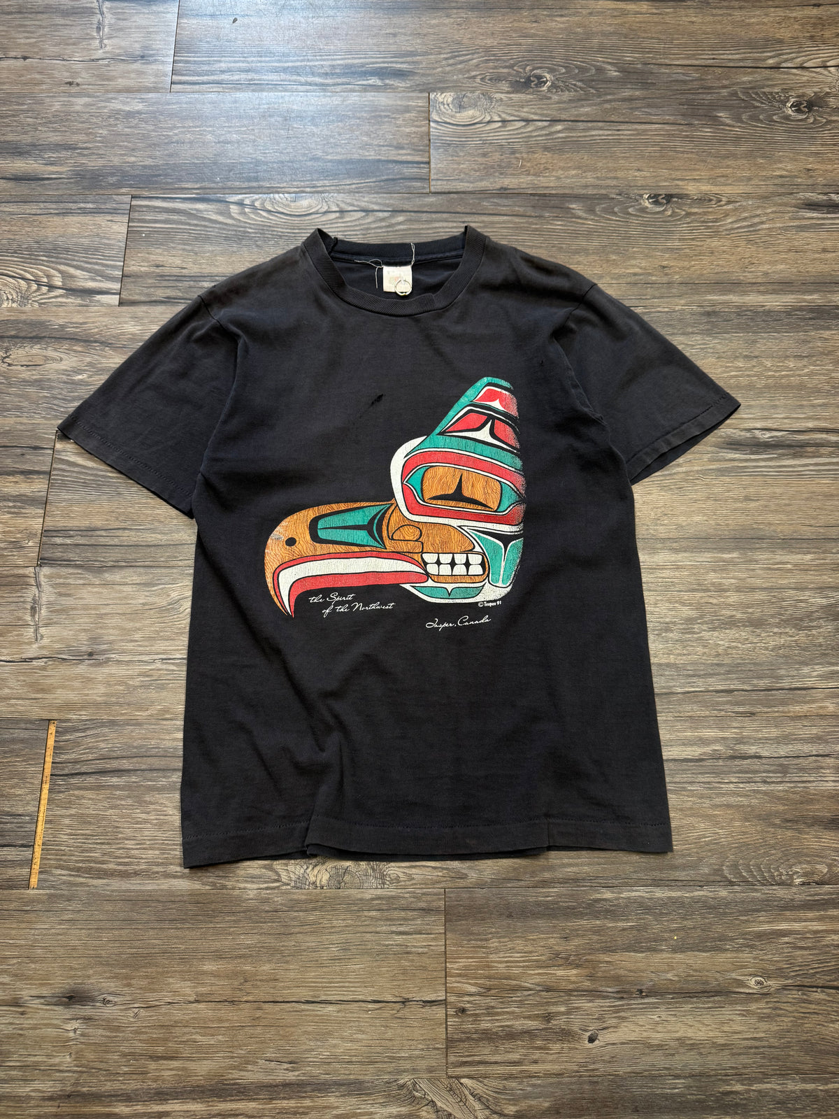 90’s VANCOUVER FADED BLACK T-SHIRT (M)