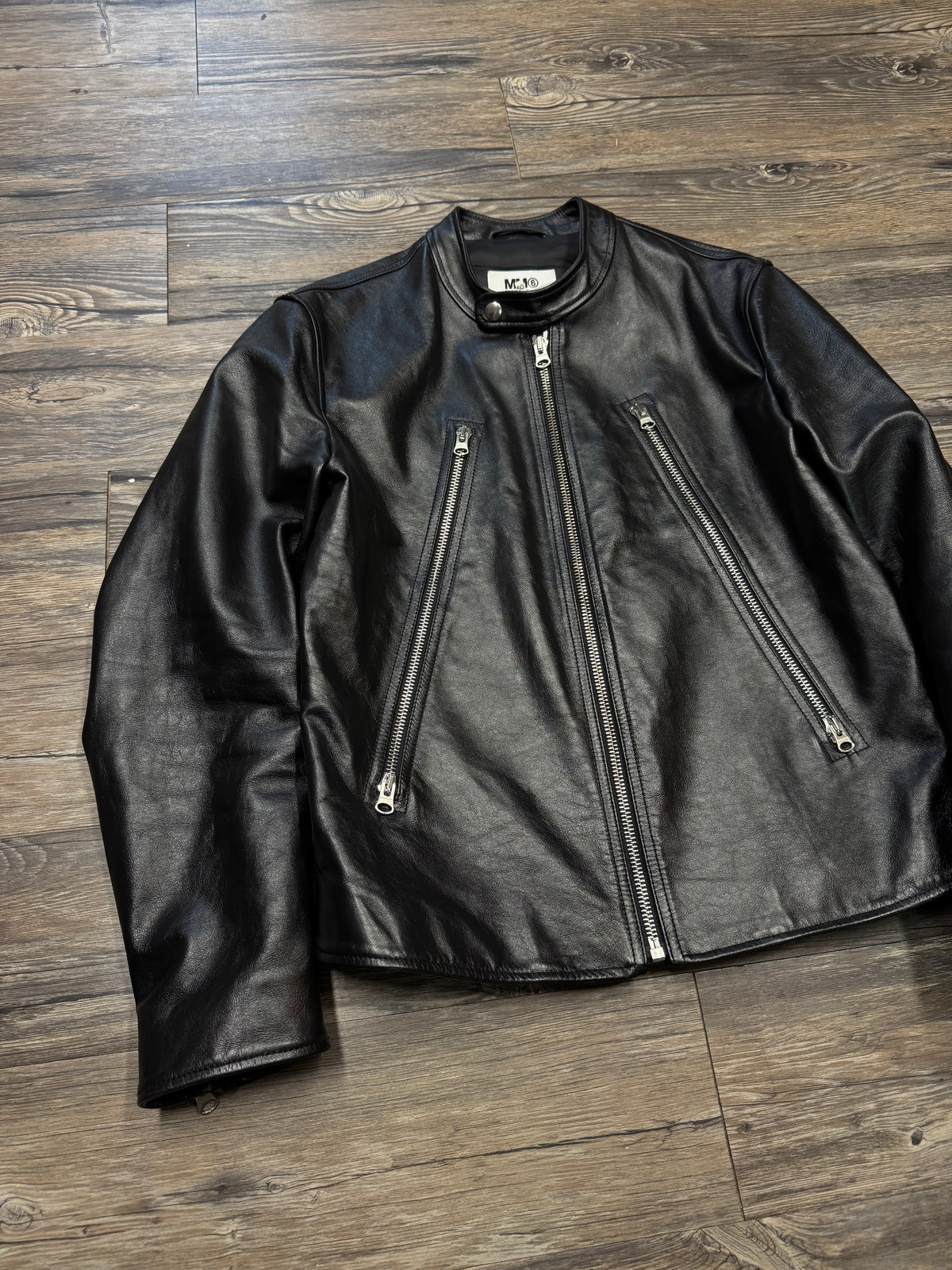MAISON MARGIELA LEATHER TRIPLE ZIP JACKET (50)