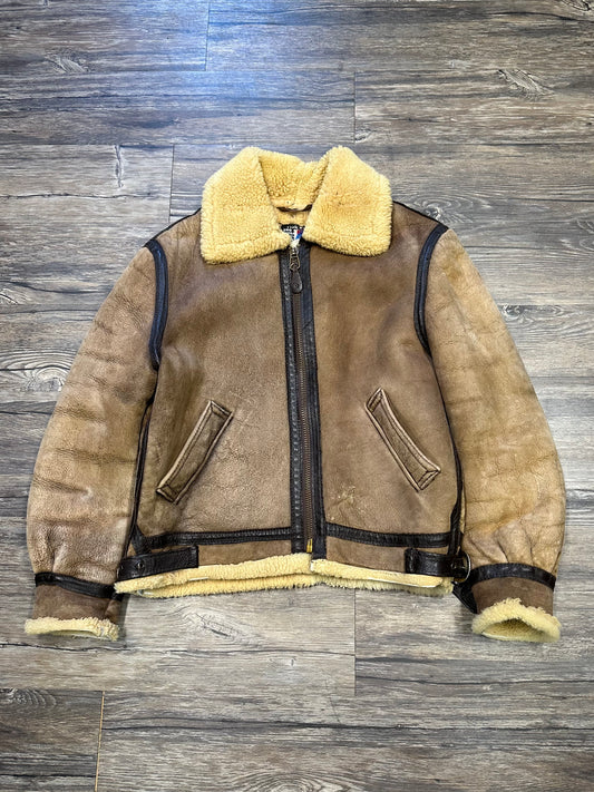 SCHOTT B-3 MOUTON BOMBER FLIGHT JACKET (MEDIUM)