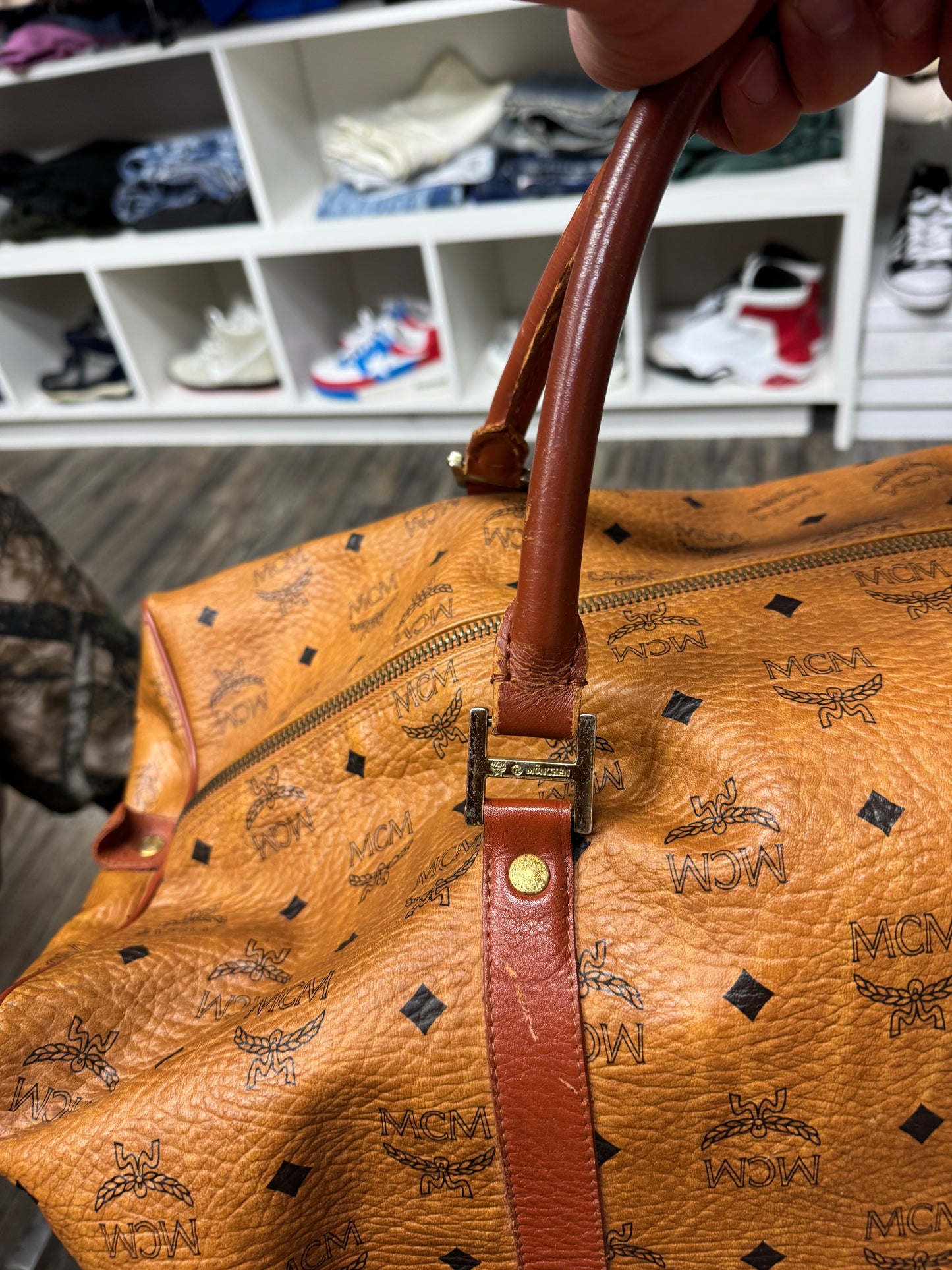 VINTAGE MCM MONOGRAM DUFFEL BAG (OS)