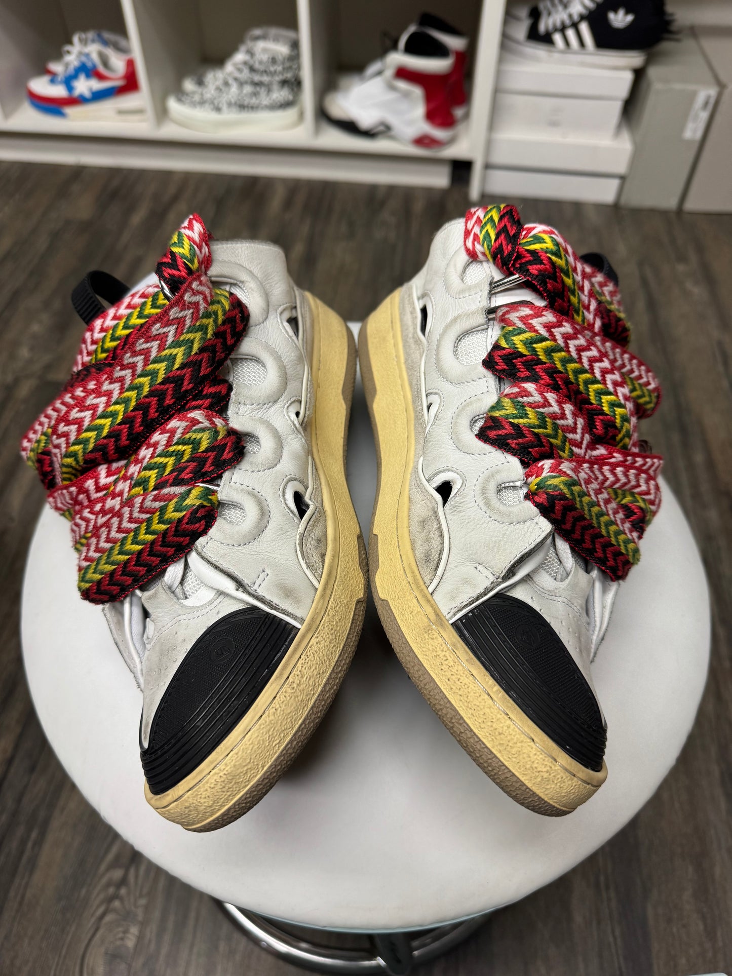 LANVIN WHITE CURB SKATE SNEAKERS (10.5)