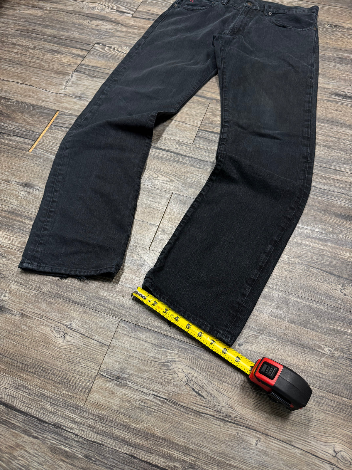 POLO RALPH LAUREN STRAIGHT LEG BLACK WASH JEANS (32)