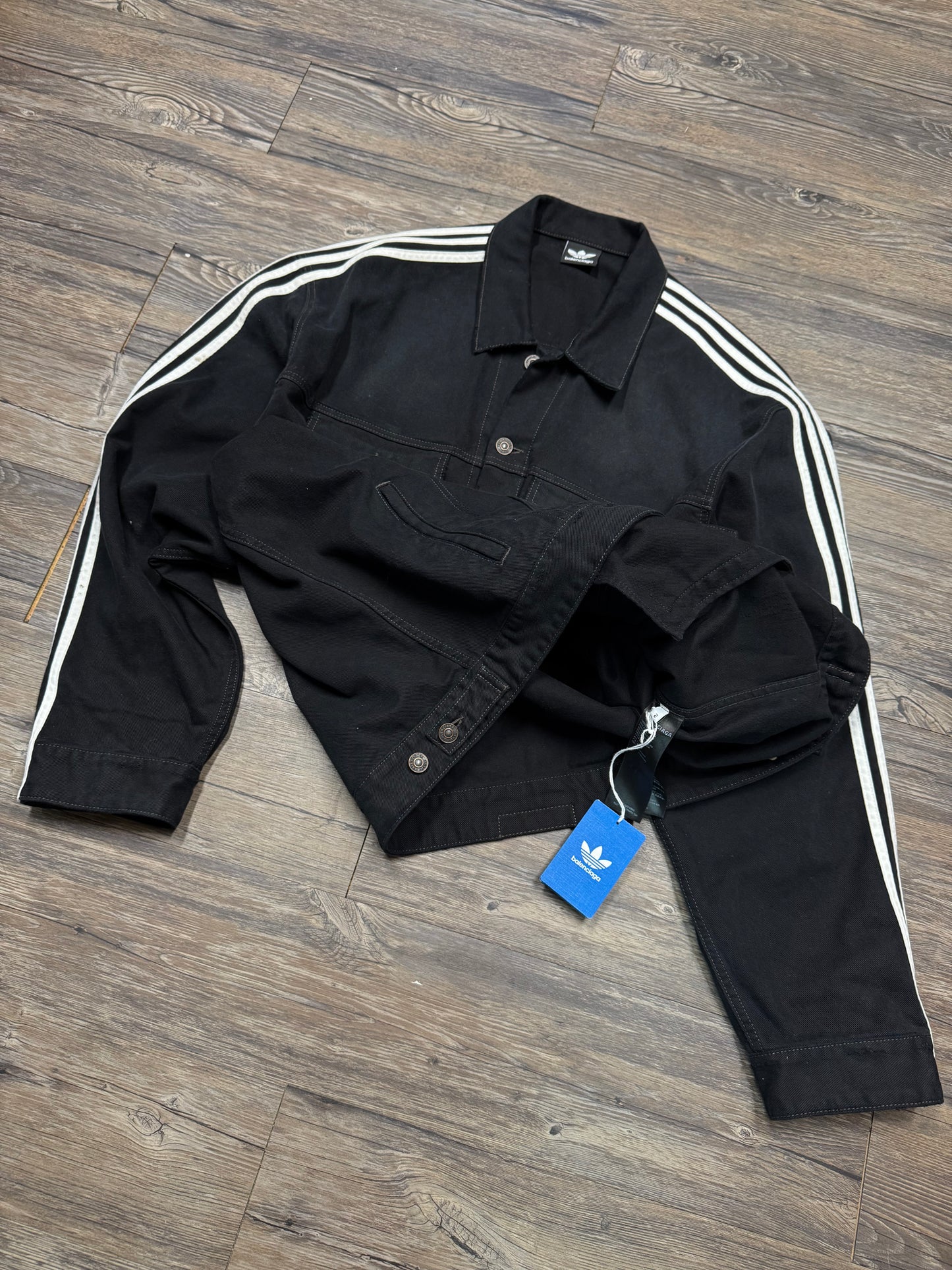 ADIDAS BALENCIAGA DENIM TRUCKER JACKET (L)