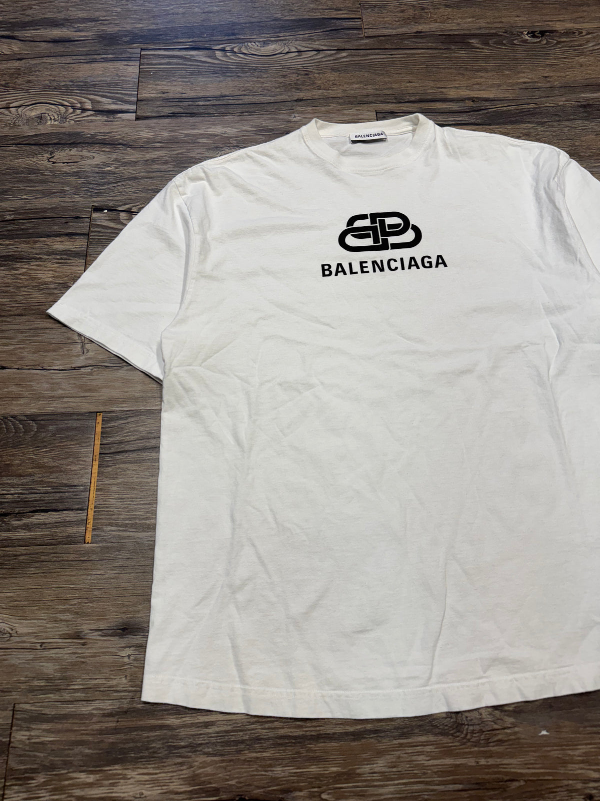 BALENCIAGA WHITE LOGO T-SHIRT (XS)