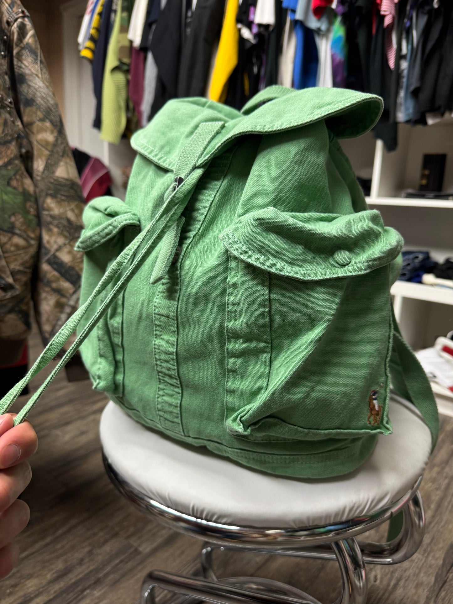 POLO RALPH LAUREN FLAP TOP CANVAS BACKPACK (OS)