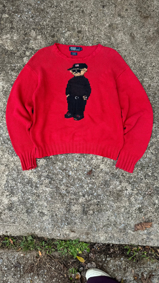 POLO RALPH LAUREN POLO BEAR KNIT SWEATER (L)